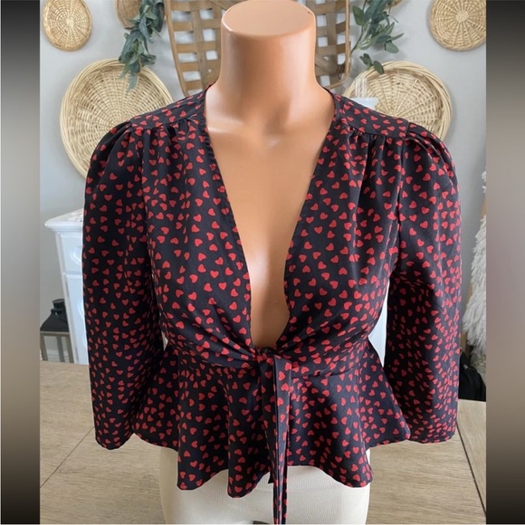 nic and joe Tops - Black and red heart blouse perfect for valentines size small